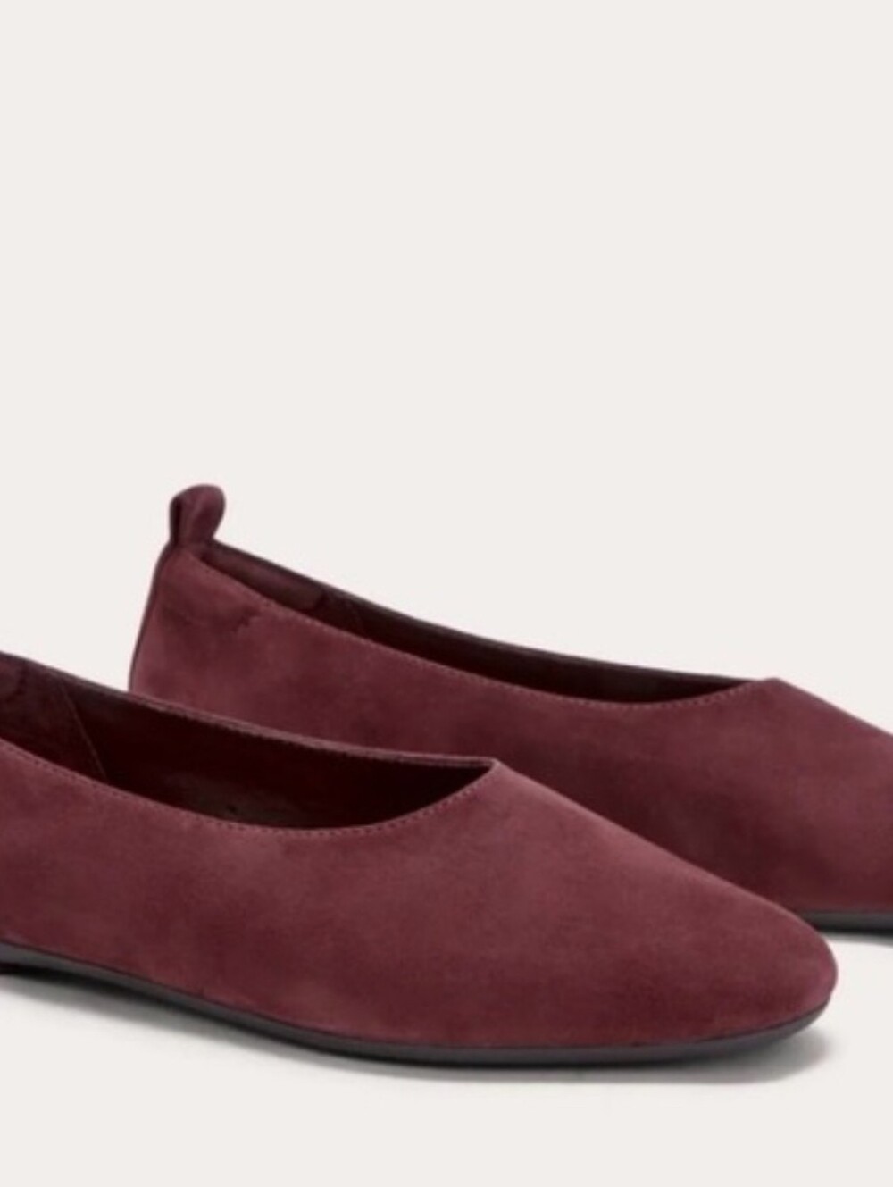 Everlane Day Glove Ballet Flats Bordeaux Suede Women's Size 11 NEW Pop of Color